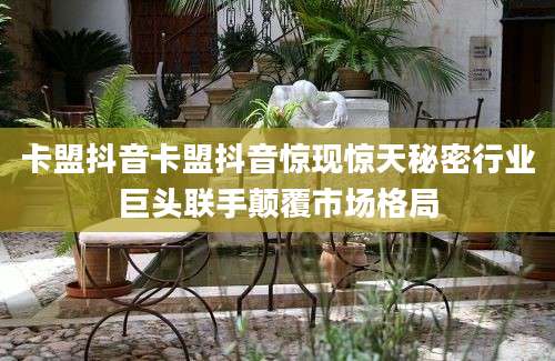 卡盟抖音卡盟抖音惊现惊天秘密行业巨头联手颠覆市场格局