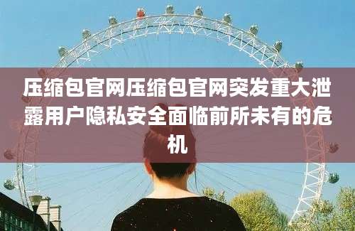 压缩包官网压缩包官网突发重大泄露用户隐私安全面临前所未有的危机