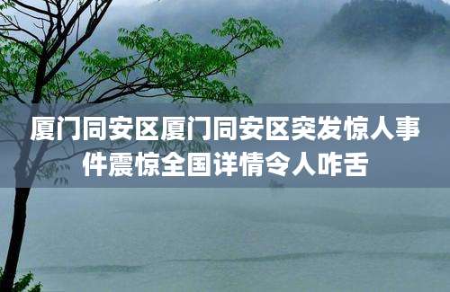厦门同安区厦门同安区突发惊人事件震惊全国详情令人咋舌