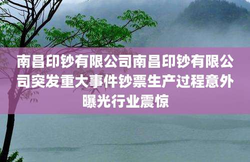 南昌印钞有限公司南昌印钞有限公司突发重大事件钞票生产过程意外曝光行业震惊