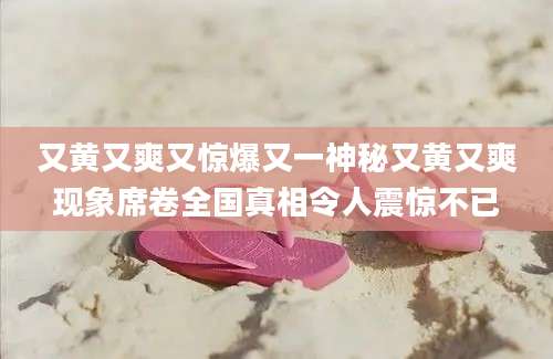 又黄又爽又惊爆又一神秘又黄又爽现象席卷全国真相令人震惊不已