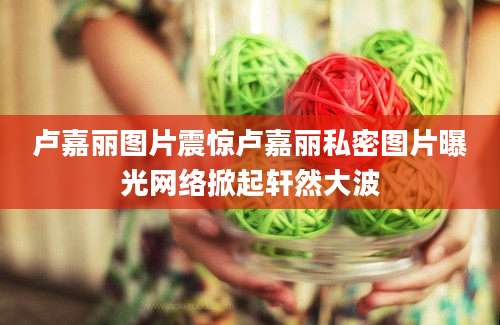 卢嘉丽图片震惊卢嘉丽私密图片曝光网络掀起轩然大波