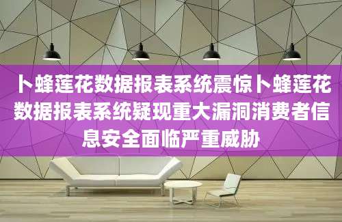 卜蜂莲花数据报表系统震惊卜蜂莲花数据报表系统疑现重大漏洞消费者信息安全面临严重威胁