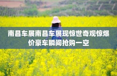 南昌车展南昌车展现惊世奇观惊爆价豪车瞬间抢购一空