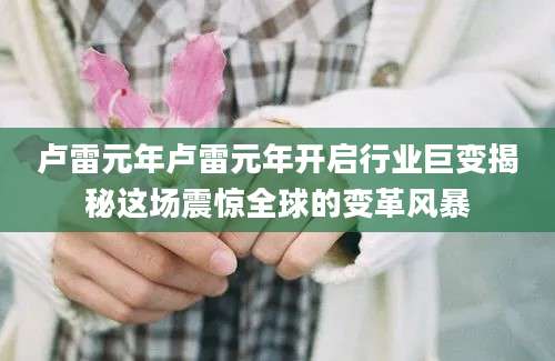 卢雷元年卢雷元年开启行业巨变揭秘这场震惊全球的变革风暴