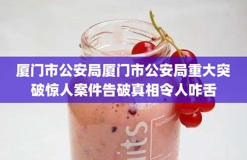 厦门市公安局厦门市公安局重大突破惊人案件告破真相令人咋舌