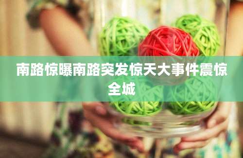 南路惊曝南路突发惊天大事件震惊全城