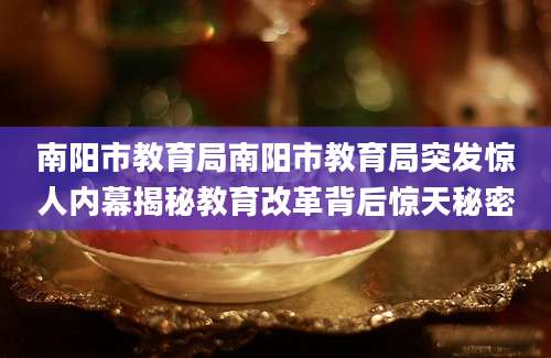 南阳市教育局南阳市教育局突发惊人内幕揭秘教育改革背后惊天秘密