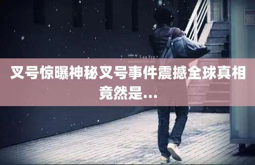 叉号惊曝神秘叉号事件震撼全球真相竟然是...