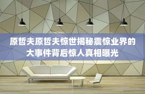 原哲夫原哲夫惊世揭秘震惊业界的大事件背后惊人真相曝光