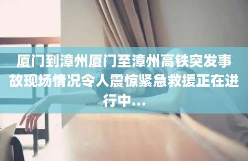 厦门到漳州厦门至漳州高铁突发事故现场情况令人震惊紧急救援正在进行中...