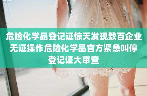 危险化学品登记证惊天发现数百企业无证操作危险化学品官方紧急叫停登记证大审查