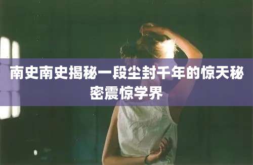 南史南史揭秘一段尘封千年的惊天秘密震惊学界