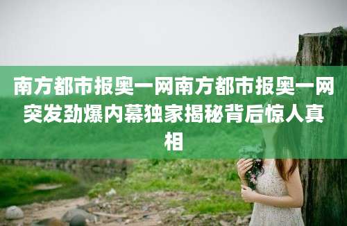 南方都市报奥一网南方都市报奥一网突发劲爆内幕独家揭秘背后惊人真相