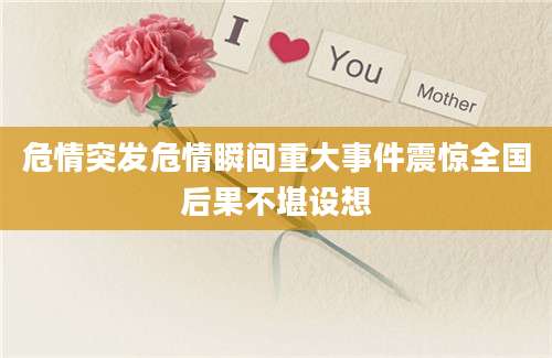 危情突发危情瞬间重大事件震惊全国后果不堪设想