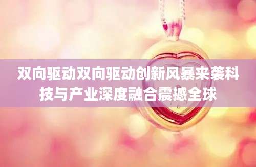 双向驱动双向驱动创新风暴来袭科技与产业深度融合震撼全球