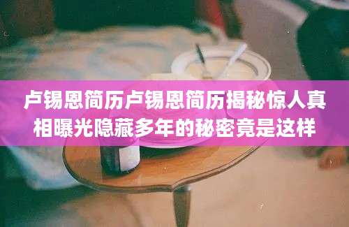 卢锡恩简历卢锡恩简历揭秘惊人真相曝光隐藏多年的秘密竟是这样
