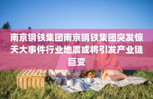 南京钢铁集团南京钢铁集团突发惊天大事件行业地震或将引发产业链巨变