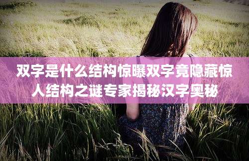双字是什么结构惊曝双字竟隐藏惊人结构之谜专家揭秘汉字奥秘