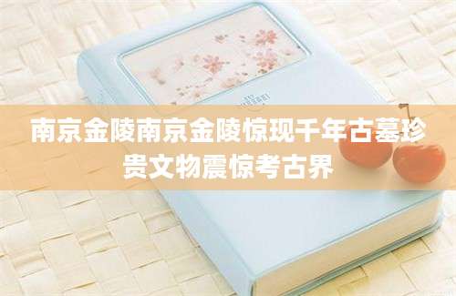 南京金陵南京金陵惊现千年古墓珍贵文物震惊考古界