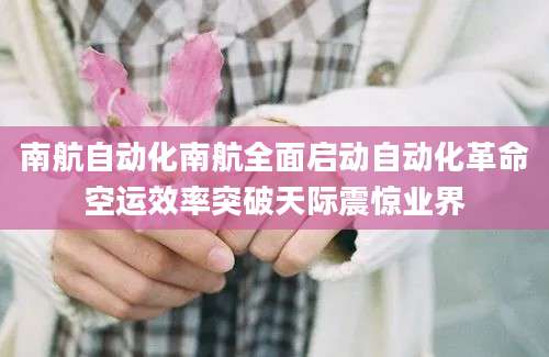 南航自动化南航全面启动自动化革命空运效率突破天际震惊业界