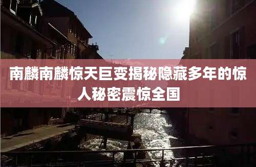 南麟南麟惊天巨变揭秘隐藏多年的惊人秘密震惊全国