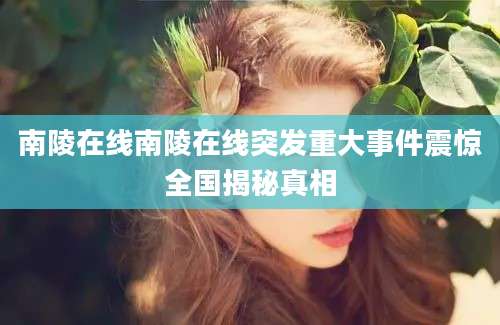 南陵在线南陵在线突发重大事件震惊全国揭秘真相