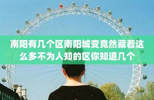 南阳有几个区南阳城变竟然藏着这么多不为人知的区你知道几个
