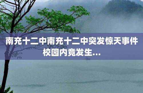 南充十二中南充十二中突发惊天事件校园内竟发生...