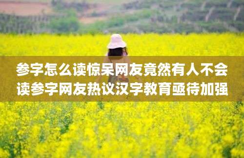 参字怎么读惊呆网友竟然有人不会读参字网友热议汉字教育亟待加强