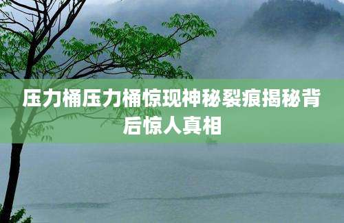 压力桶压力桶惊现神秘裂痕揭秘背后惊人真相
