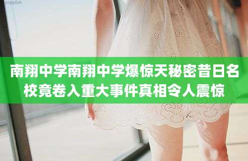 南翔中学南翔中学爆惊天秘密昔日名校竟卷入重大事件真相令人震惊