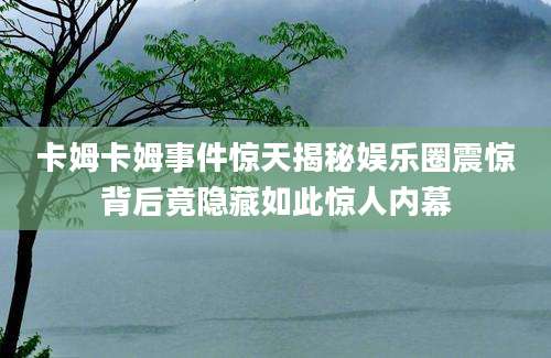 卡姆卡姆事件惊天揭秘娱乐圈震惊背后竟隐藏如此惊人内幕