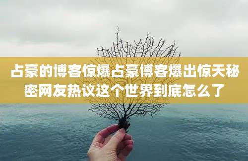 占豪的博客惊爆占豪博客爆出惊天秘密网友热议这个世界到底怎么了