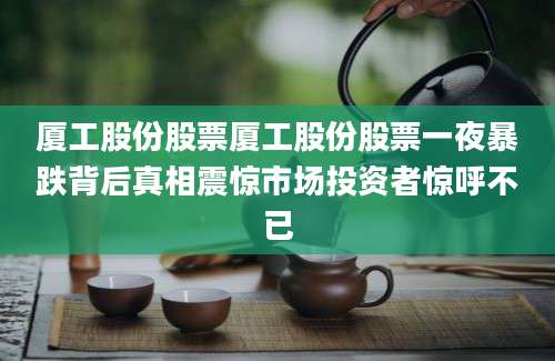 厦工股份股票厦工股份股票一夜暴跌背后真相震惊市场投资者惊呼不已